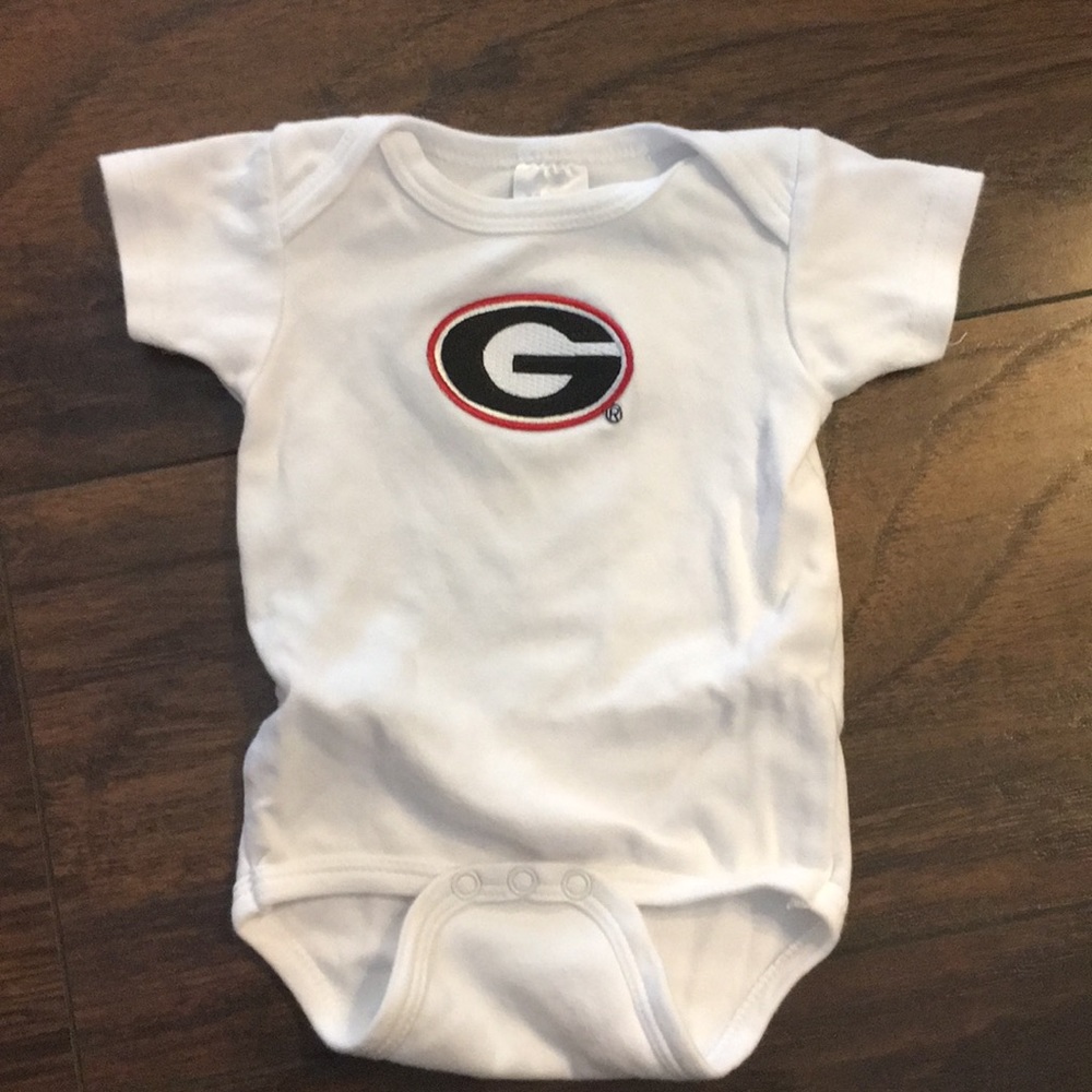 Baby UGA onesie white with Georgia G